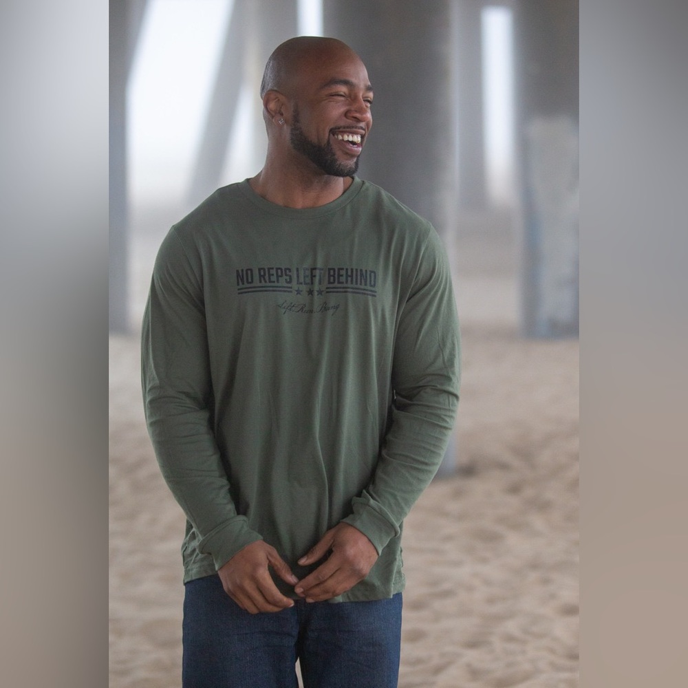 No Reps Left Behind Long Sleeve Gym Tee